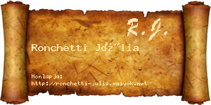 Ronchetti Júlia névjegykártya